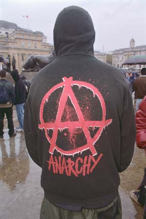 Demonstrator Wearing Anarchy Jacket